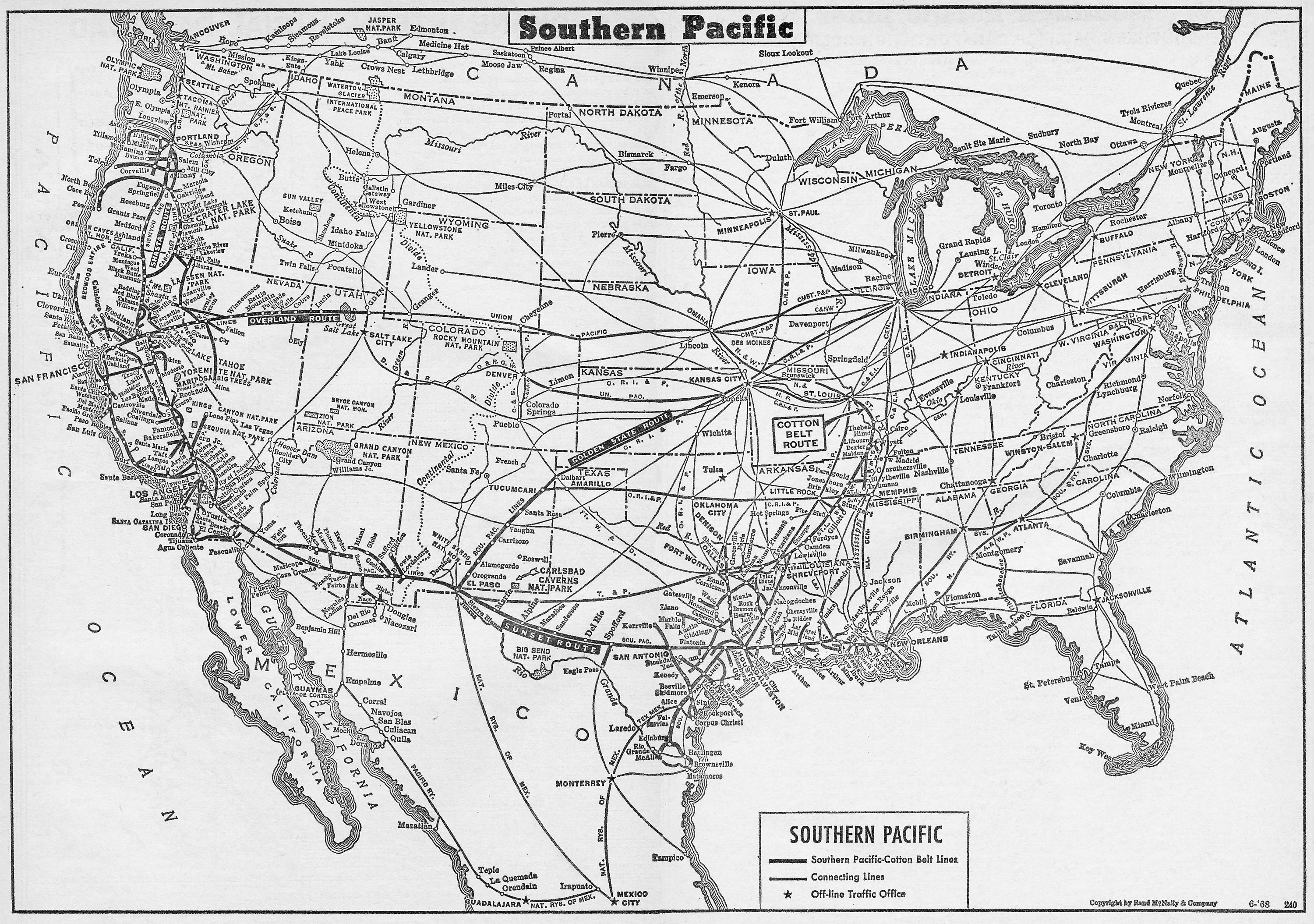 Southern Pacific Railway Map