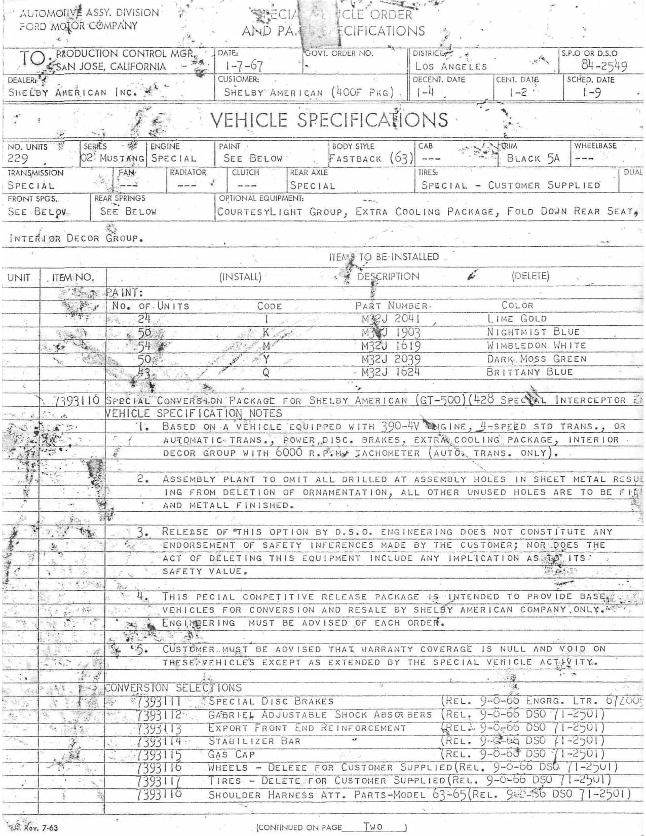 1967 Shelby GT 500 SVO 2549 (page 1)